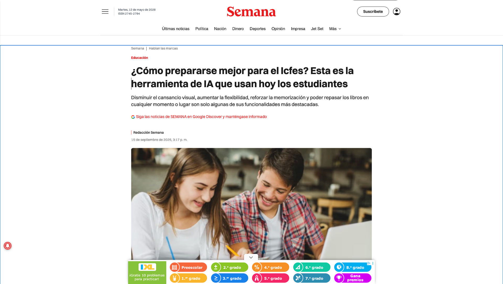 Publicación en Semana