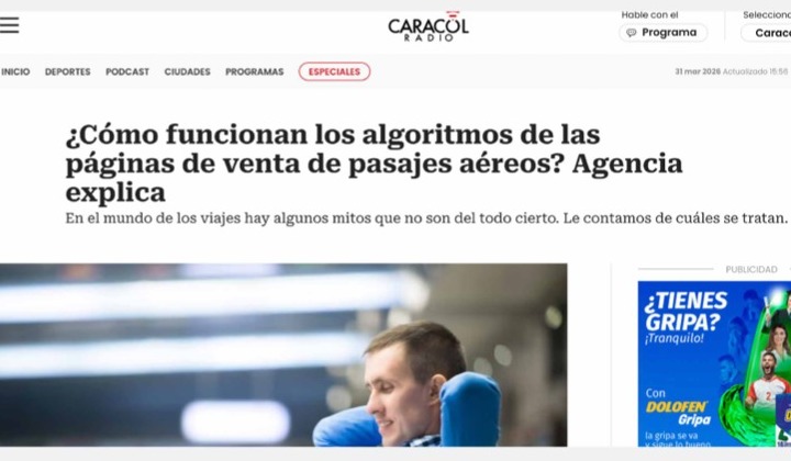 Despegar — publicación en caracol.com.co